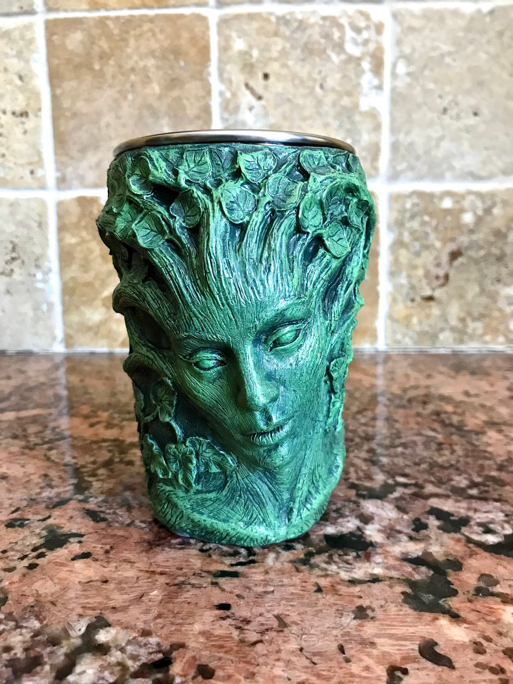 Dryad Art Mug — Green Hand-Sculpted Resin