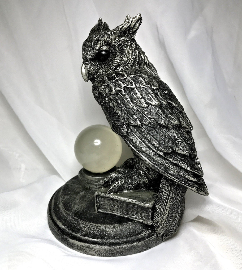 Horned Owl Witch's Familiar Hand-Painted Resin Figurine