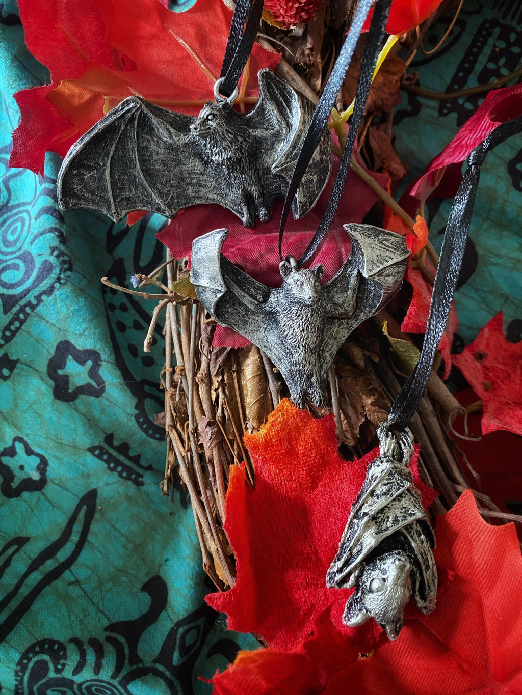 Flying Fruit Bat Hand-Painted Resin Ornament
