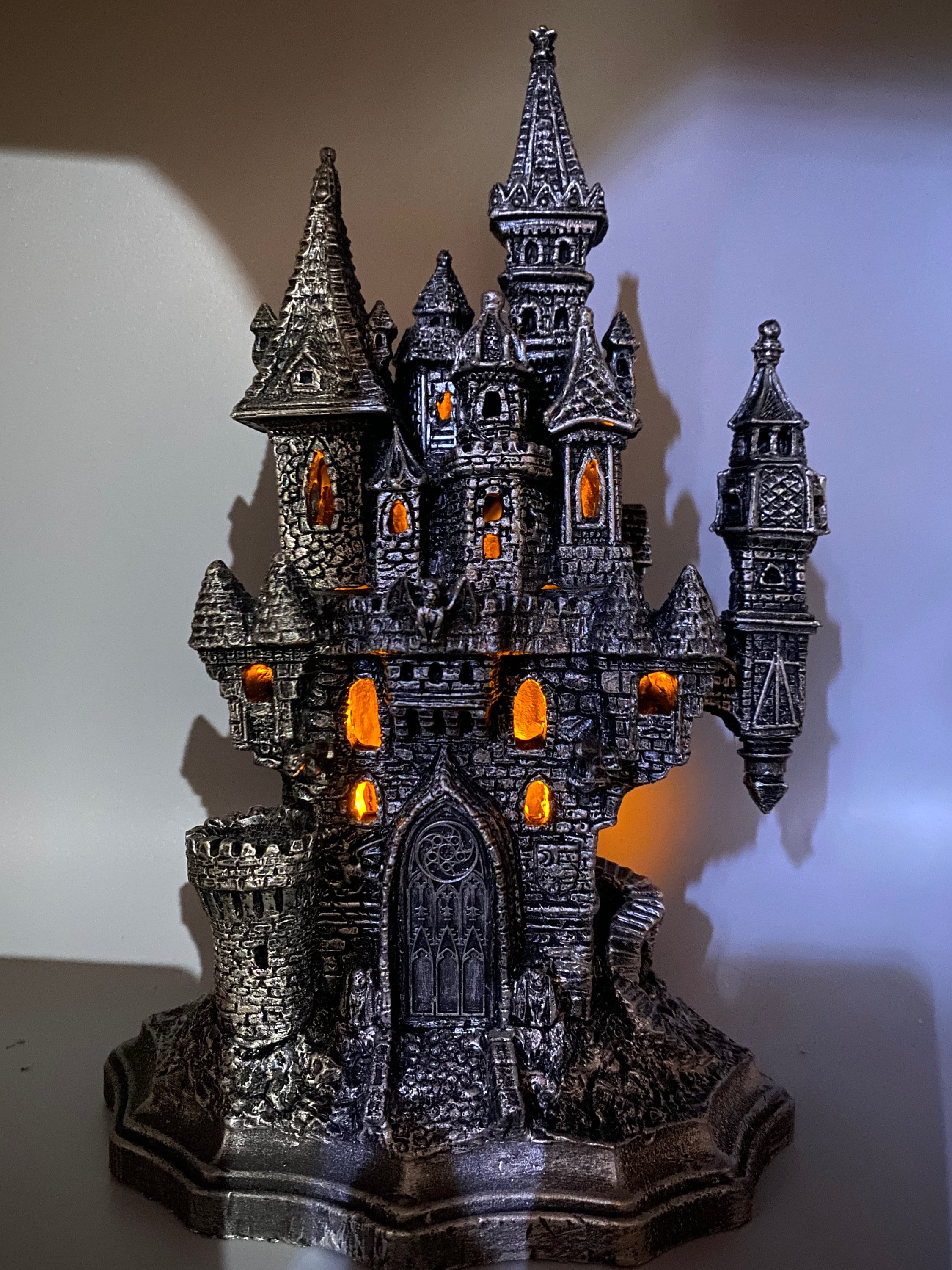 Castle Dracula Sculpture with LED Tea Light
