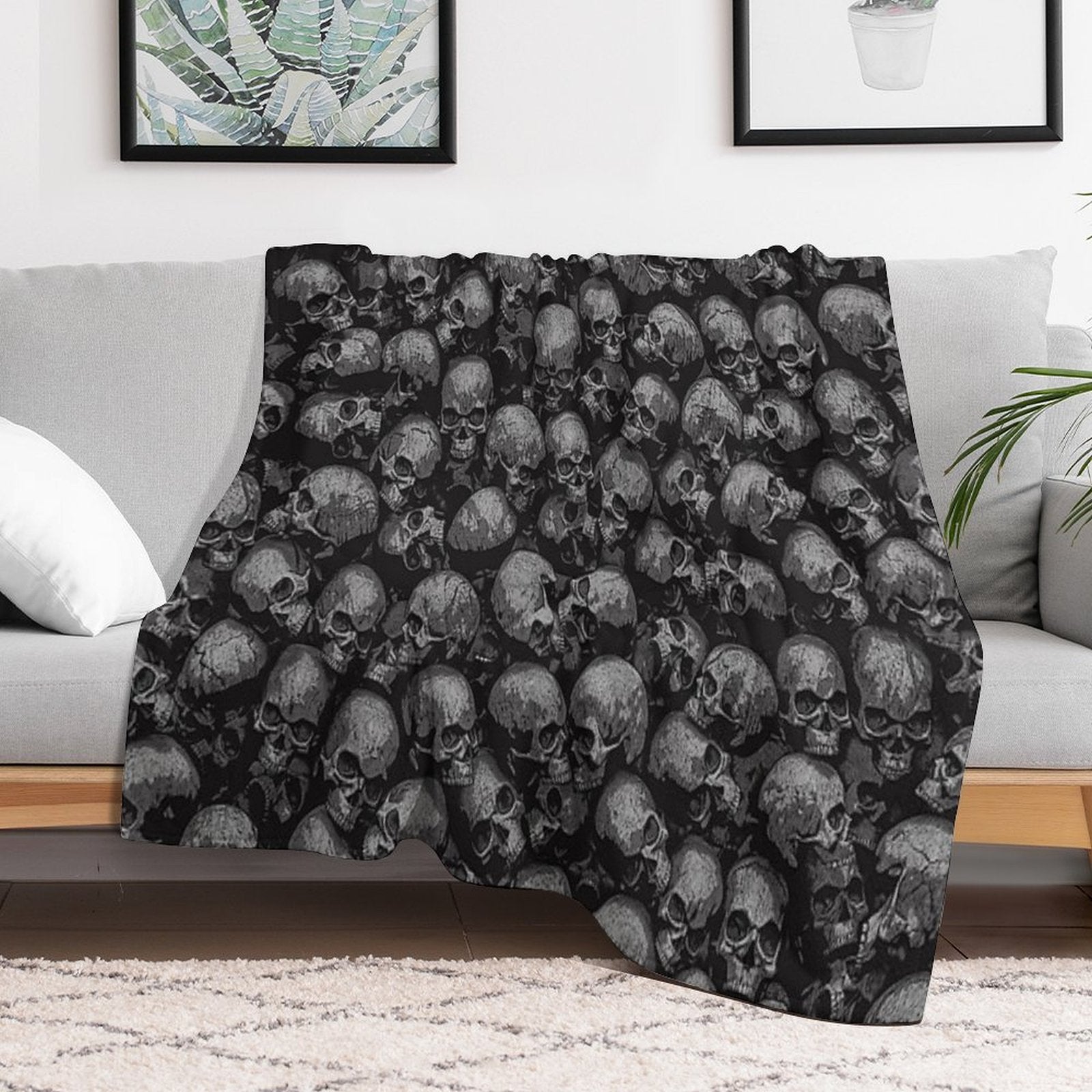 Throw Blanket -Gothic Skulls