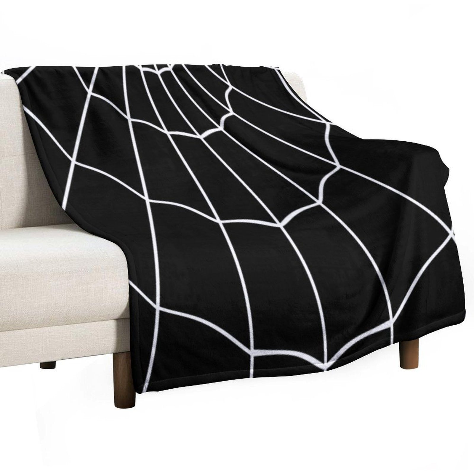 Spider Web - Black Throw Blanket