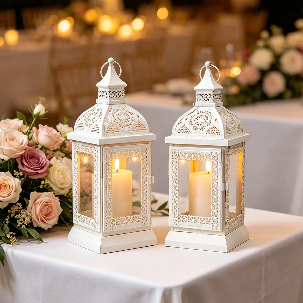 13'' High Decorative Hanging Lantern (Cream)