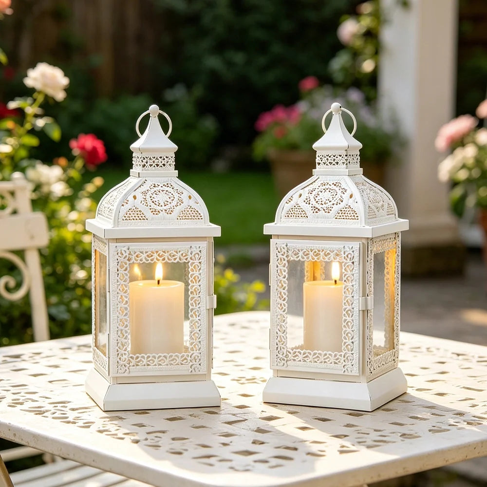 13'' High Decorative Hanging Lantern (Cream)