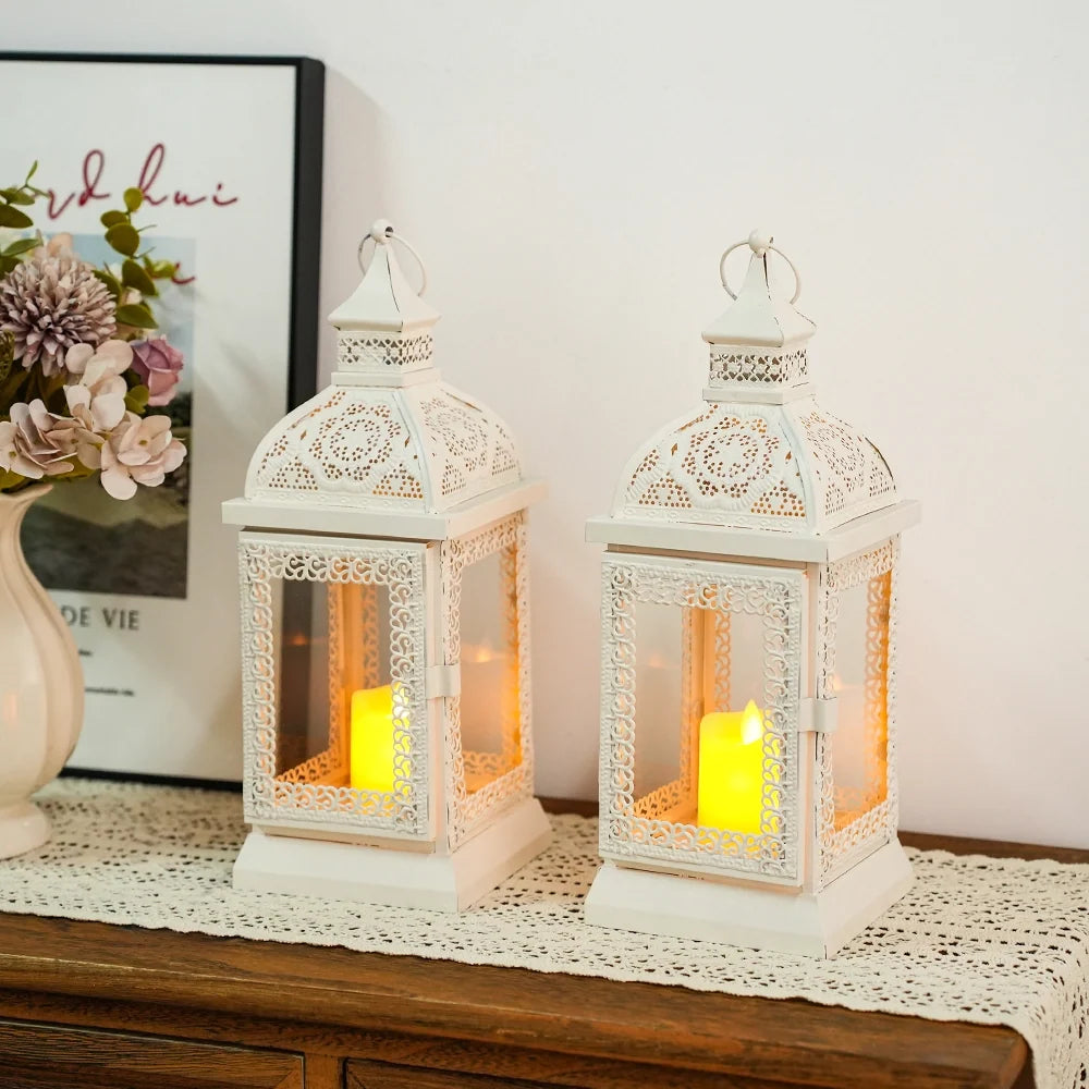13'' High Decorative Hanging Lantern (Cream)