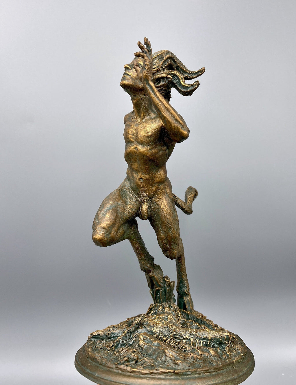 Running Satyr Hand-Painted Resin Figurine