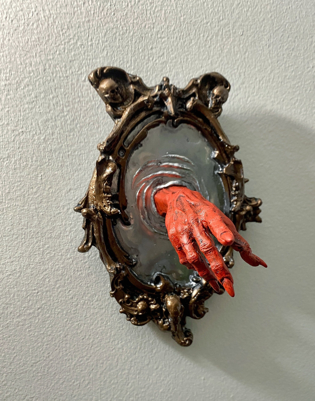 Spectral Hand Wall Plaque — Blood Red