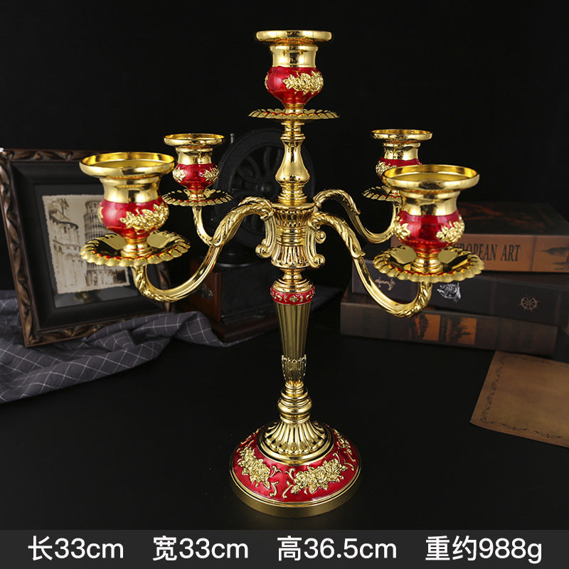 Vintage European Multi-Arm Metal Candle Holder — 3 & 5-Head Styles