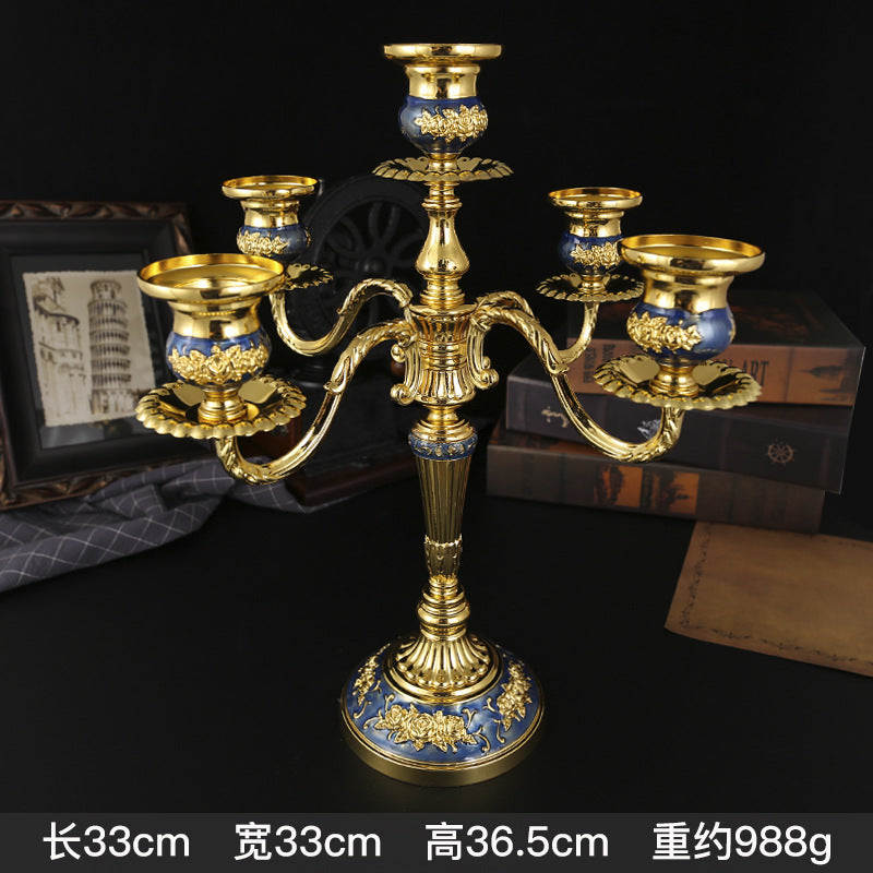 Vintage European Multi-Arm Metal Candle Holder — 3 & 5-Head Styles