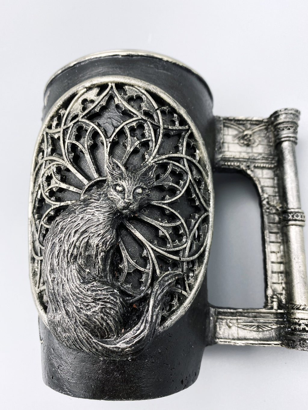 Cat and Gothic Cathedral Window Art Mug