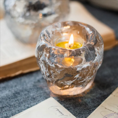 Sculptural Glass Candle Holder