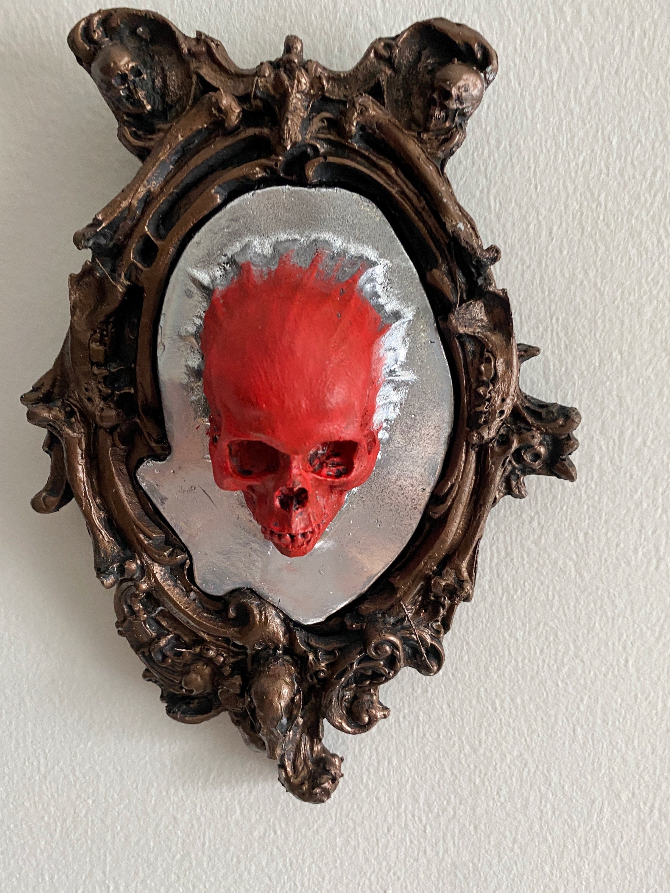 Spectral Skull Wall Plaque — Blood Red