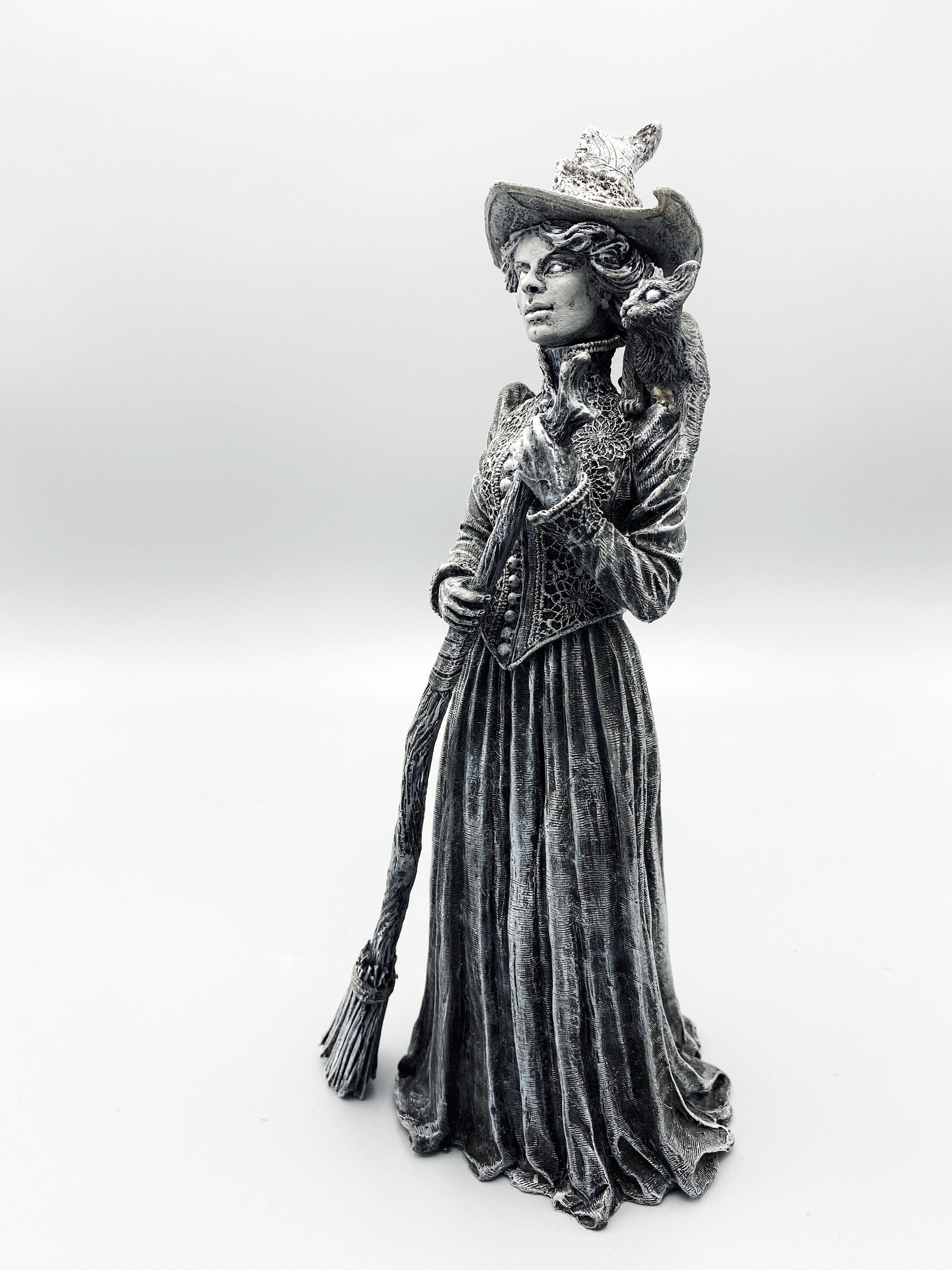 Victorian Witch Hand-Painted Resin Figurine