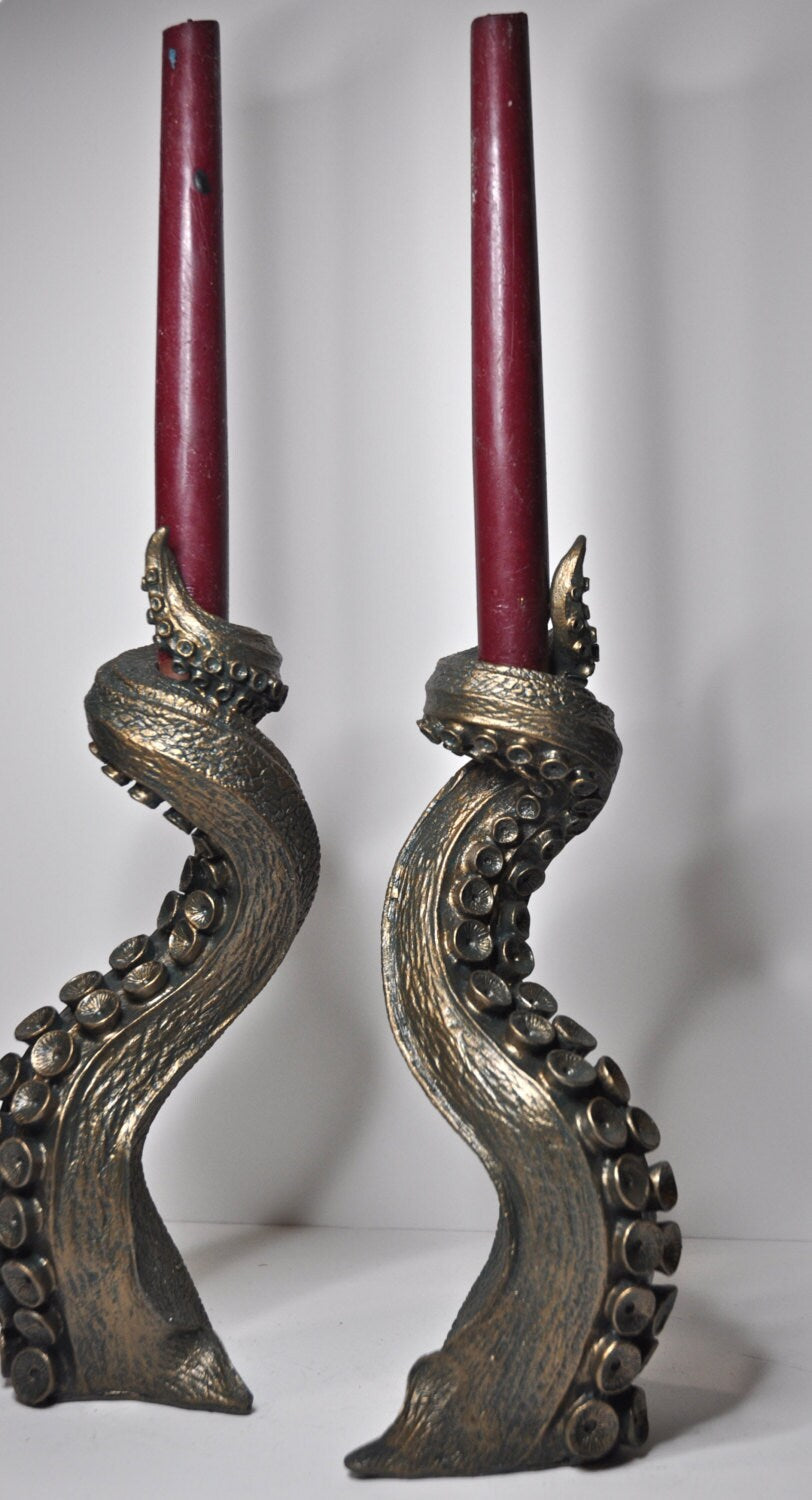 Tentacle Candlestick Holders — Pair