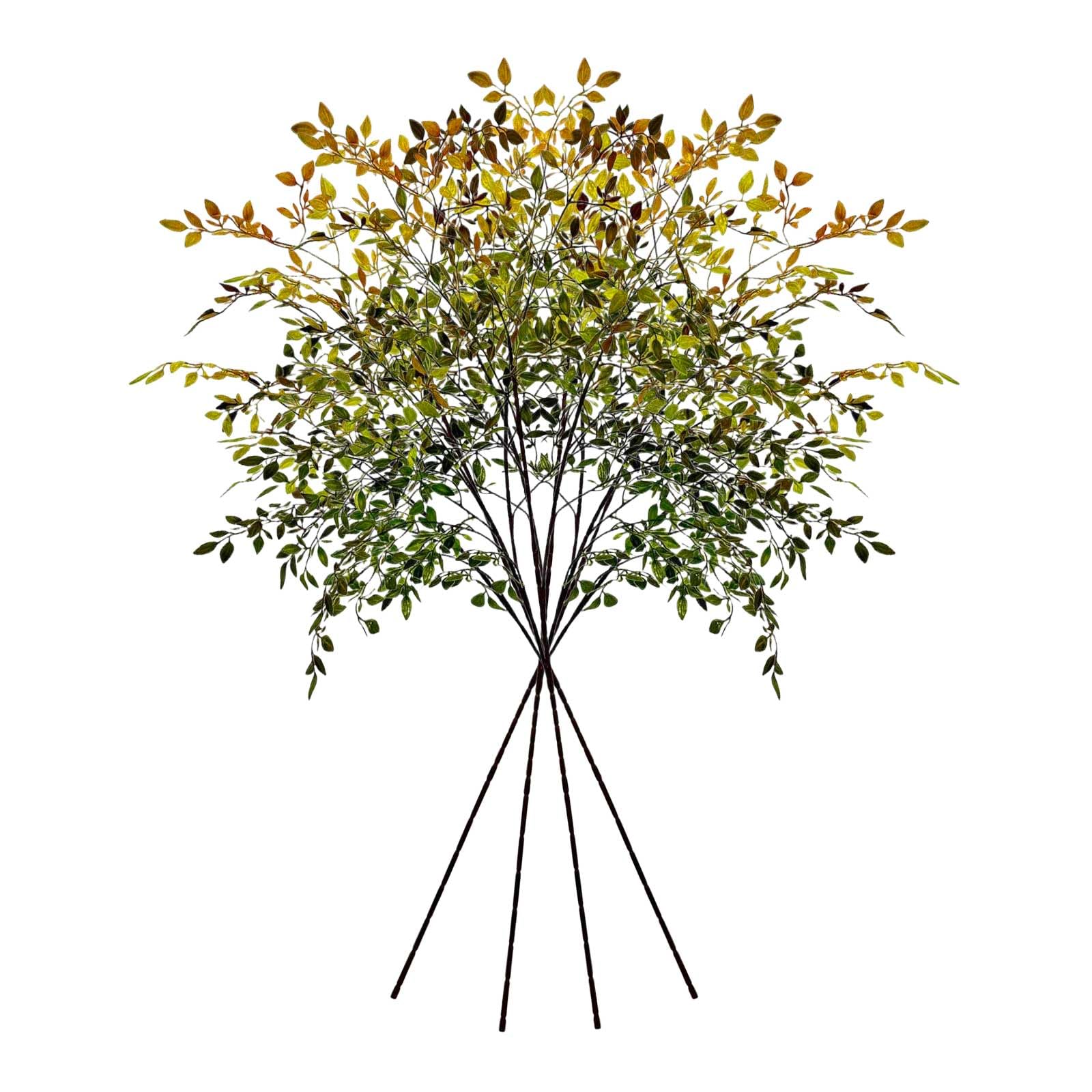 4Pcs Artificial Branches 43.3inches Fall Artificial Nandina Stems Fake Faux Plastic Tall Stem Autumn Plants for Indoor Outdoor Table Centerpiece Fireplace Halloween Home Decor Green Mixed Orange