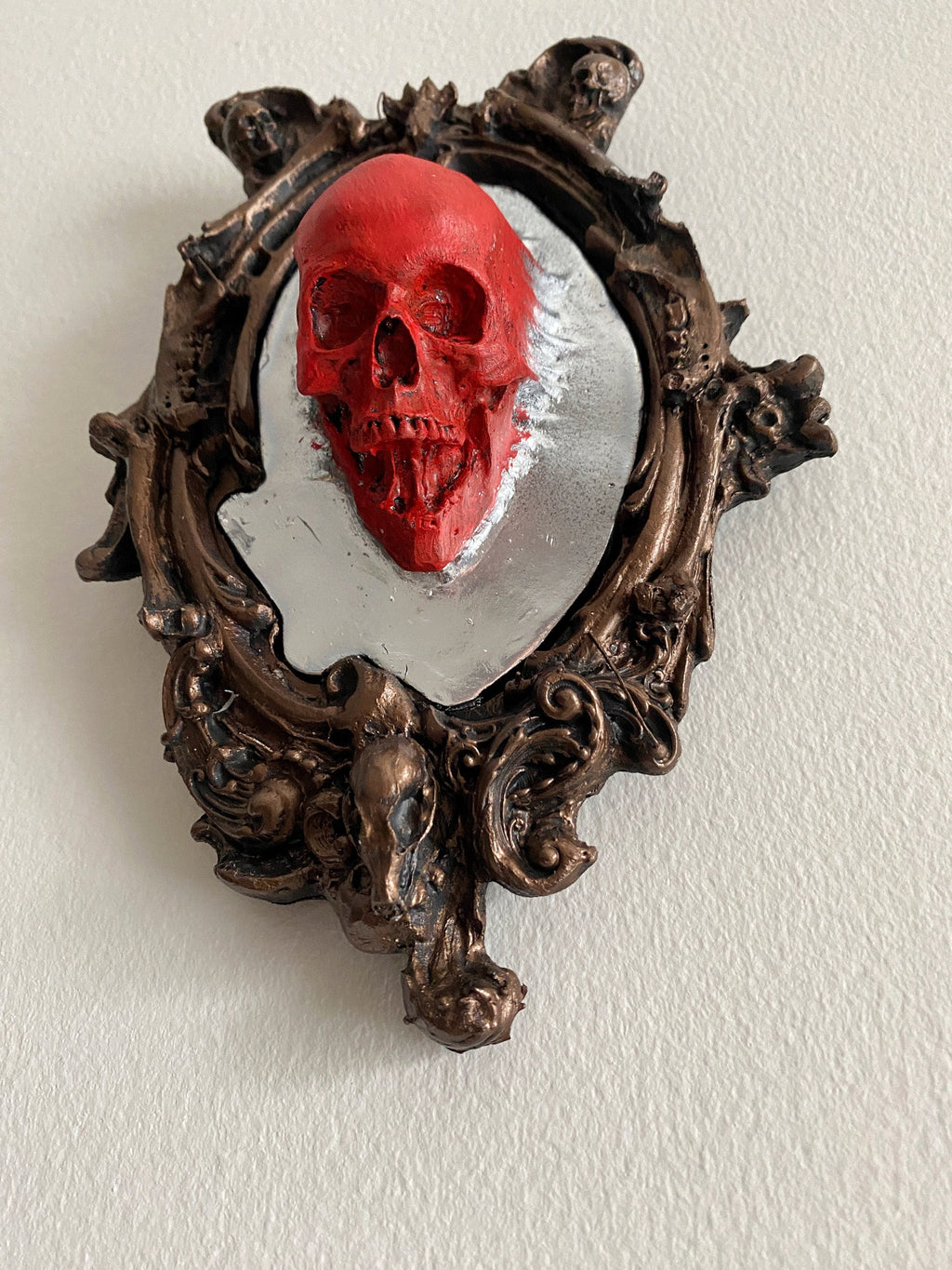 Spectral Skull Wall Plaque — Blood Red