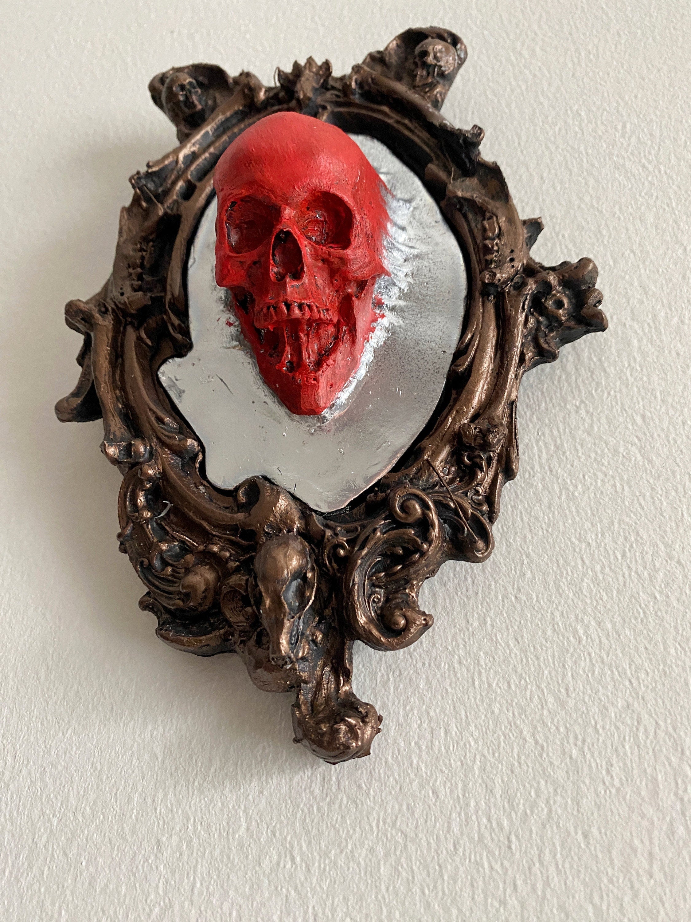 Spectral Skull Wall Plaque — Blood Red