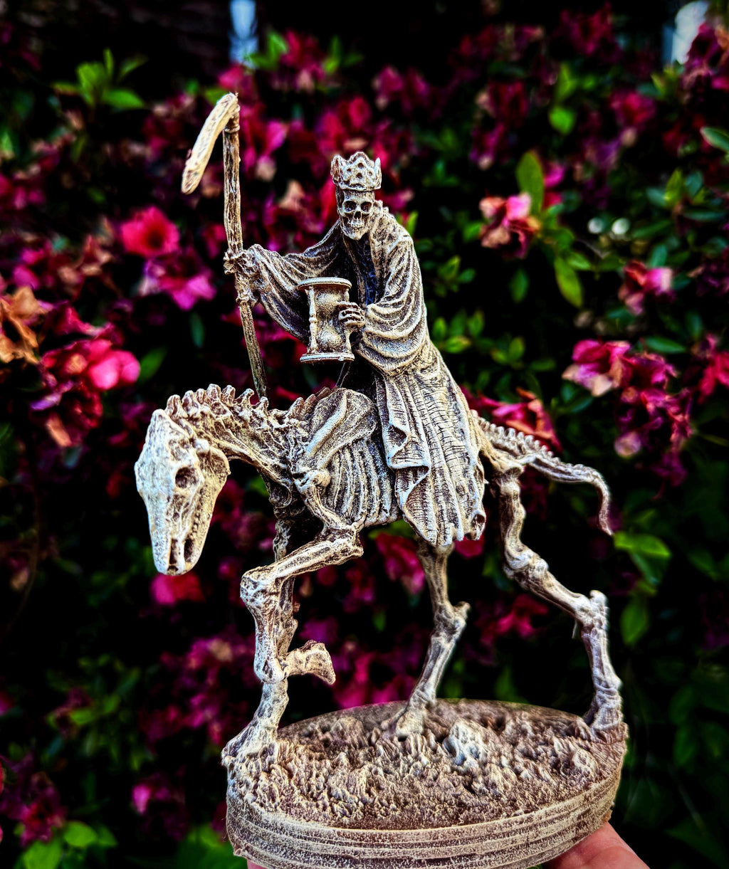 Triumph of Death — Grim Reaper on Skeletal Horse Statue