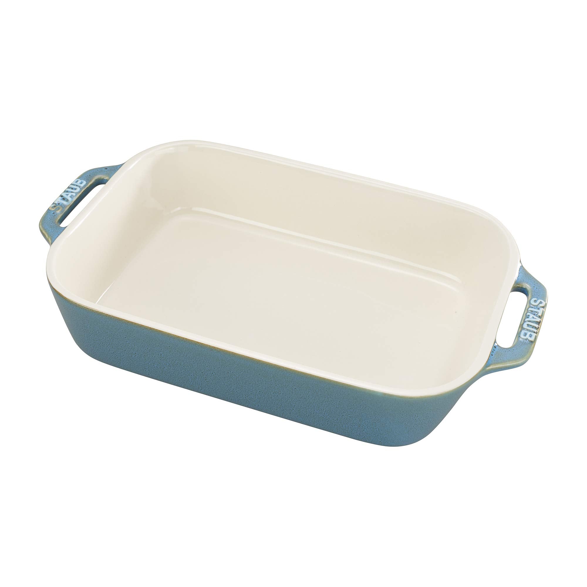 Staub Ceramic Rectangular Baking Dish, 10.5" x 7.5" – Rustic Turquoise