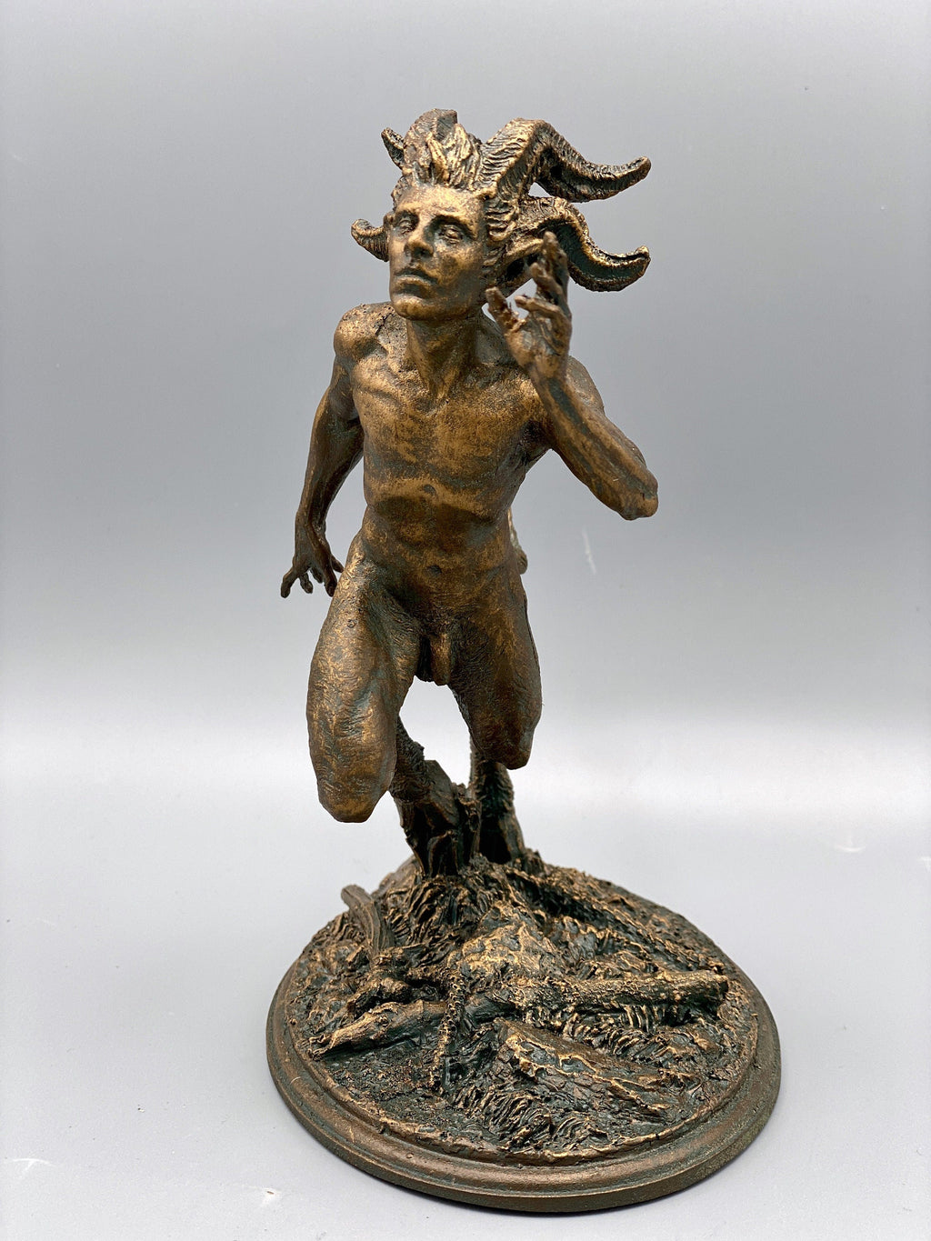 Running Satyr Hand-Painted Resin Figurine