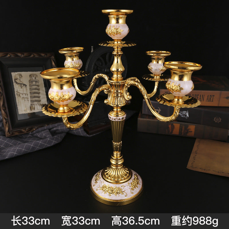 Vintage European Multi-Arm Metal Candle Holder — 3 & 5-Head Styles