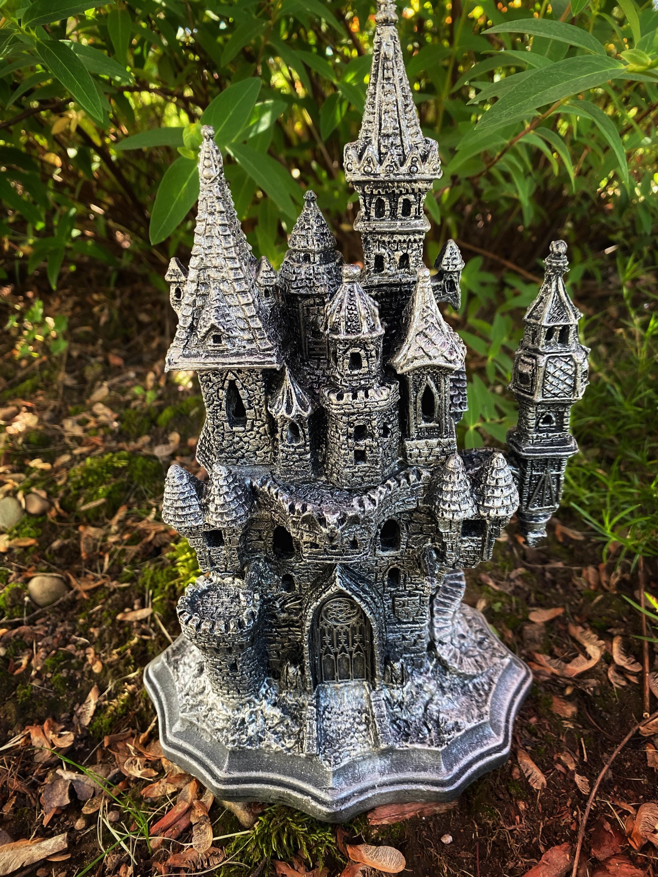 Castle Dracula Sculpture with LED Tea Light