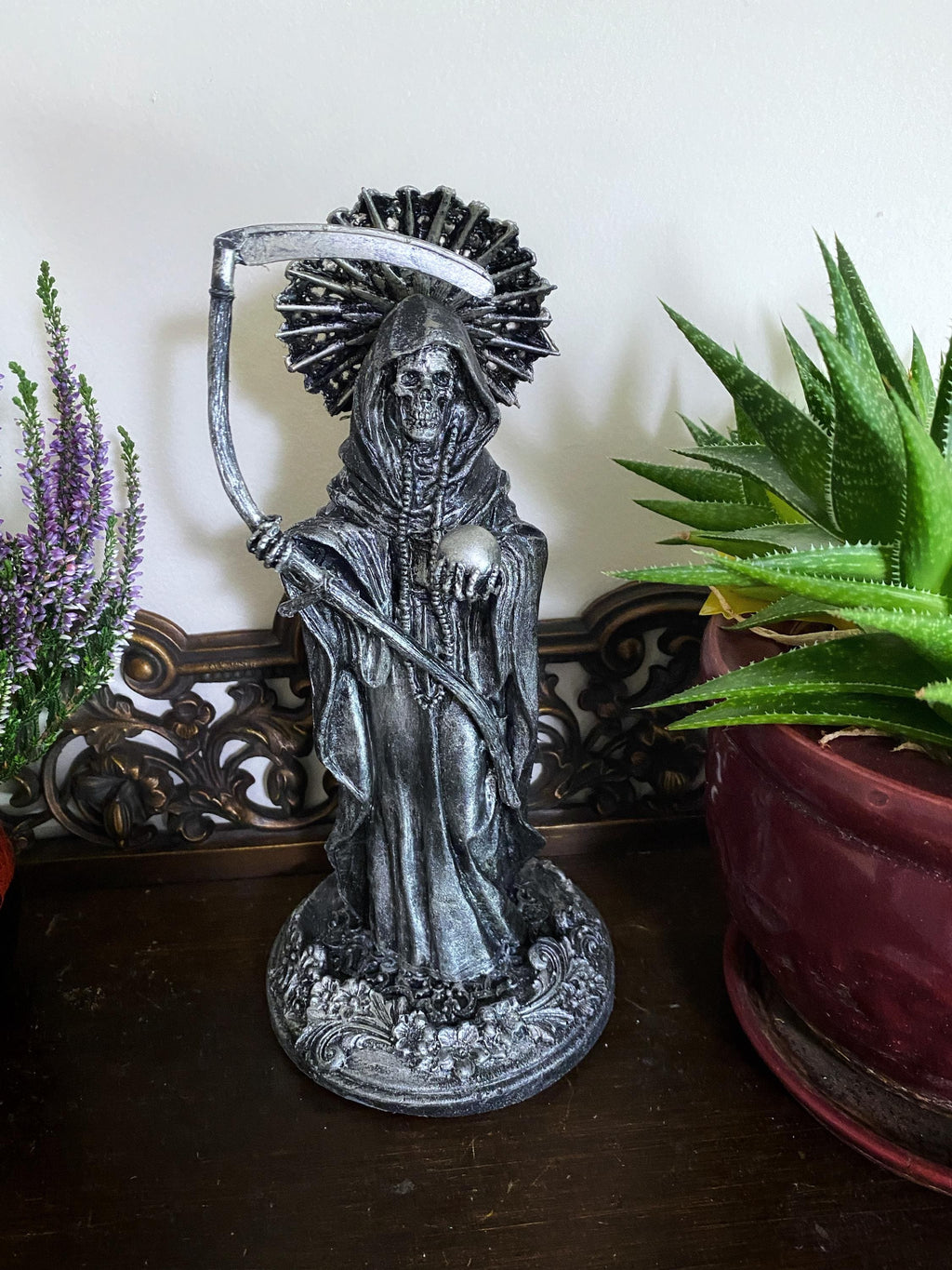 Santa Muerte Hand-Painted Resin Figurine