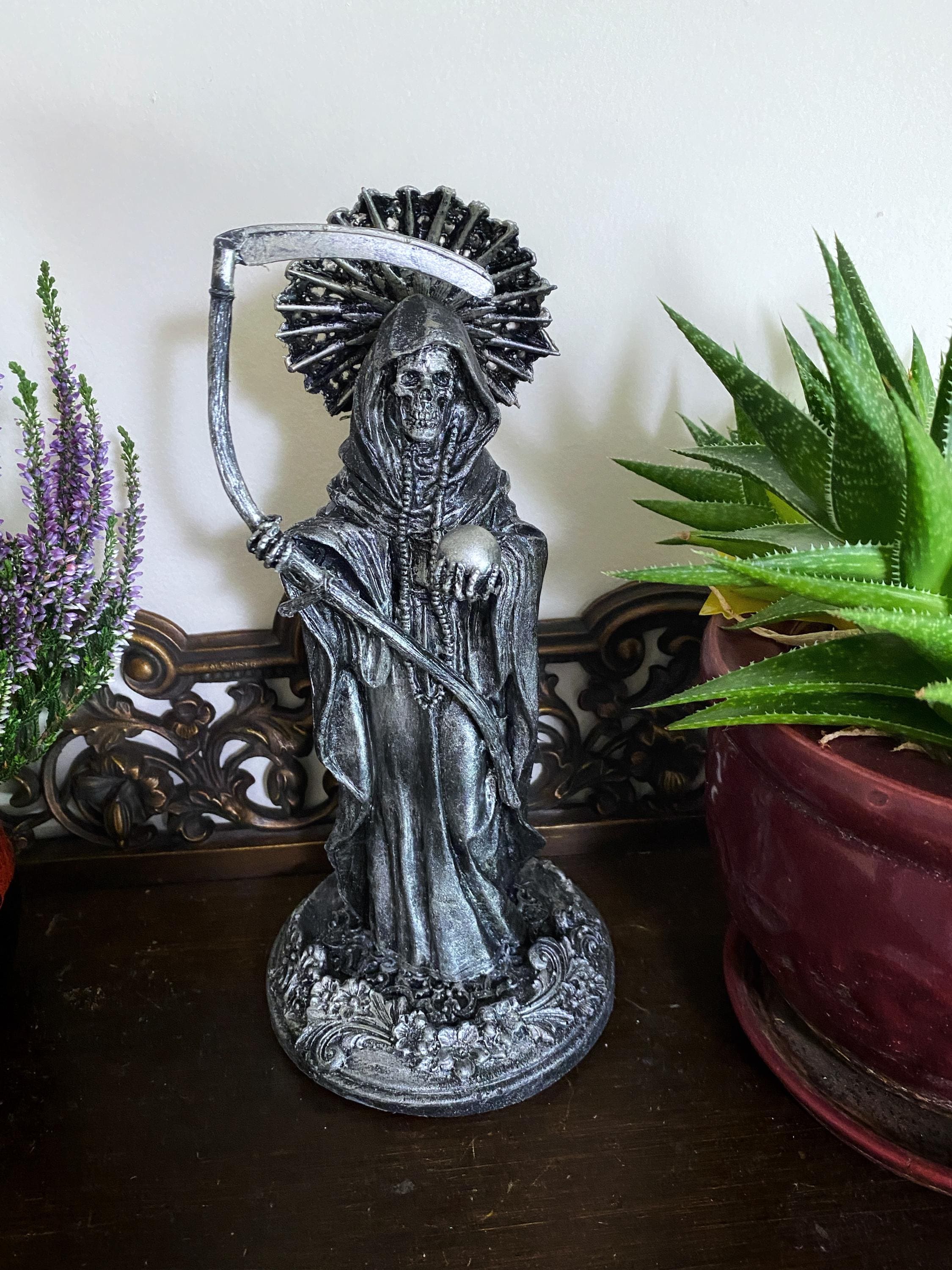 Santa Muerte Hand-Painted Resin Figurine