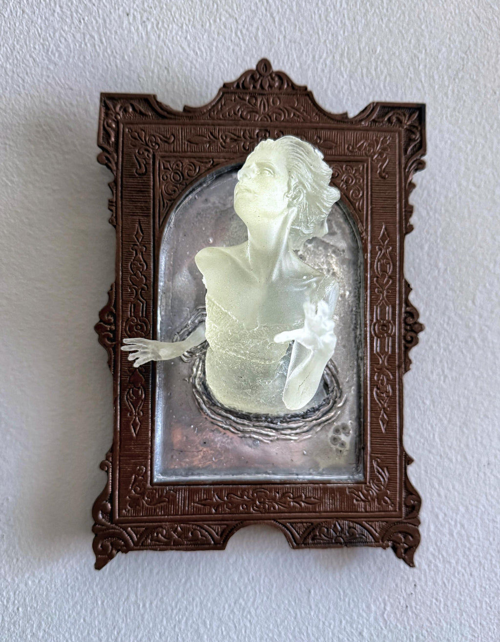 Ghost in the Mirror Wall Plaque — Glow in the Dark Victorian Gothic Wall Art