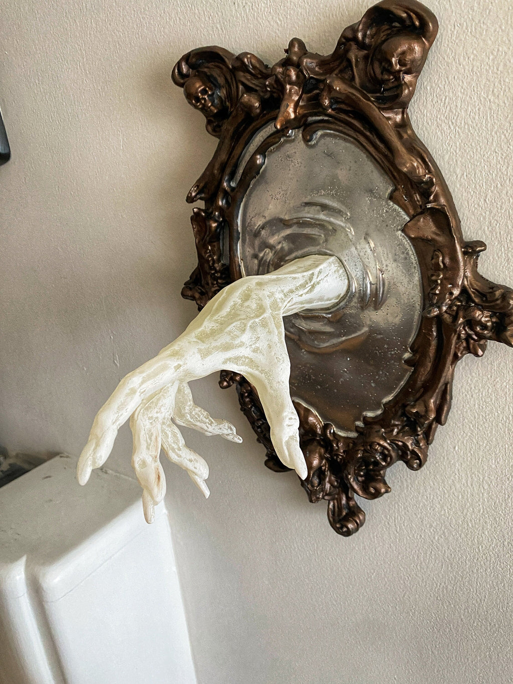 Spectral Hand Wall Plaque — Large White