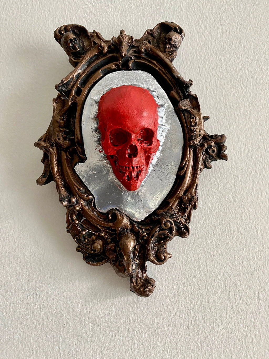Spectral Skull Wall Plaque — Blood Red