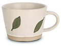 Stoneware Coffee Mug, 11 oz. – Green Leaf