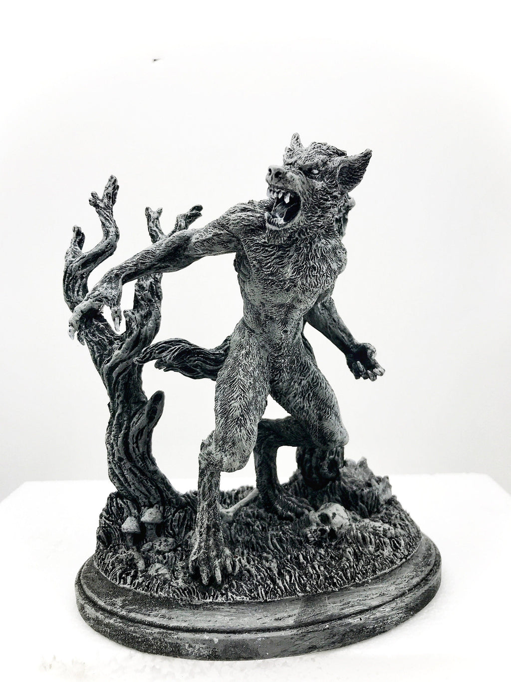 Werewolf Hand-Painted Grayscale Resin Figurine
