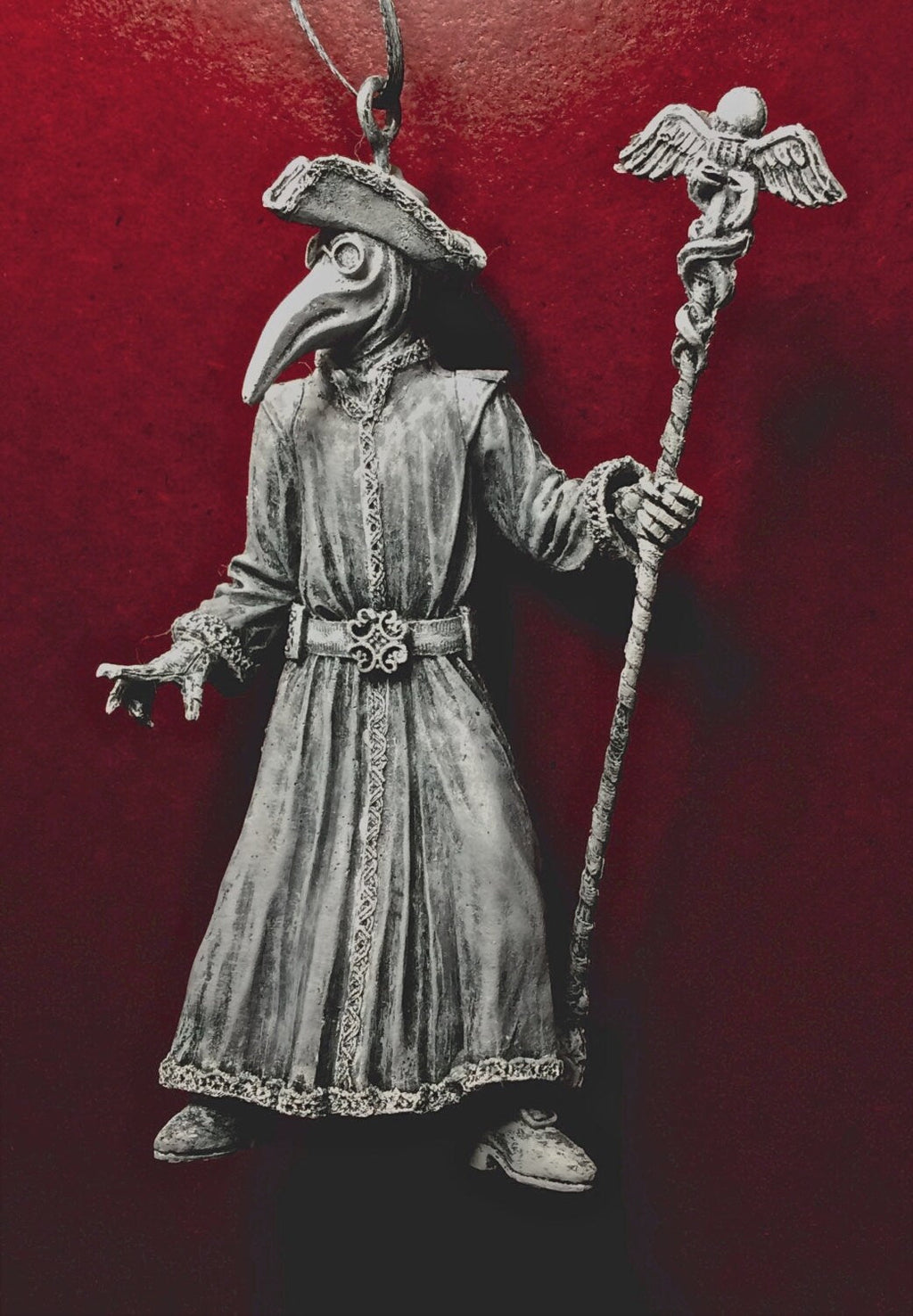 Venetian Plague Doctor Hand-Painted Resin Ornament