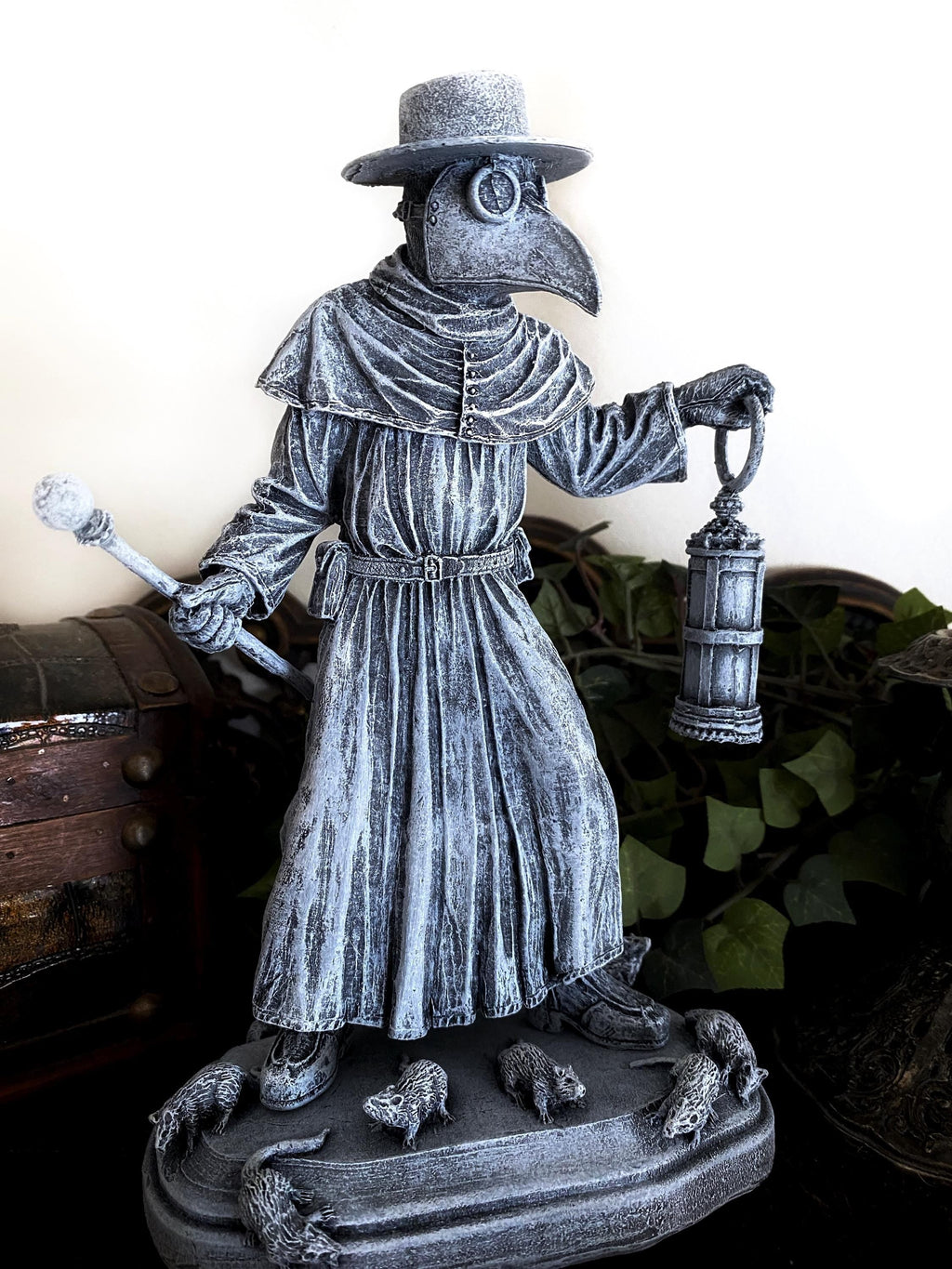 Plague Doctor Hand-Painted Resin Figurine