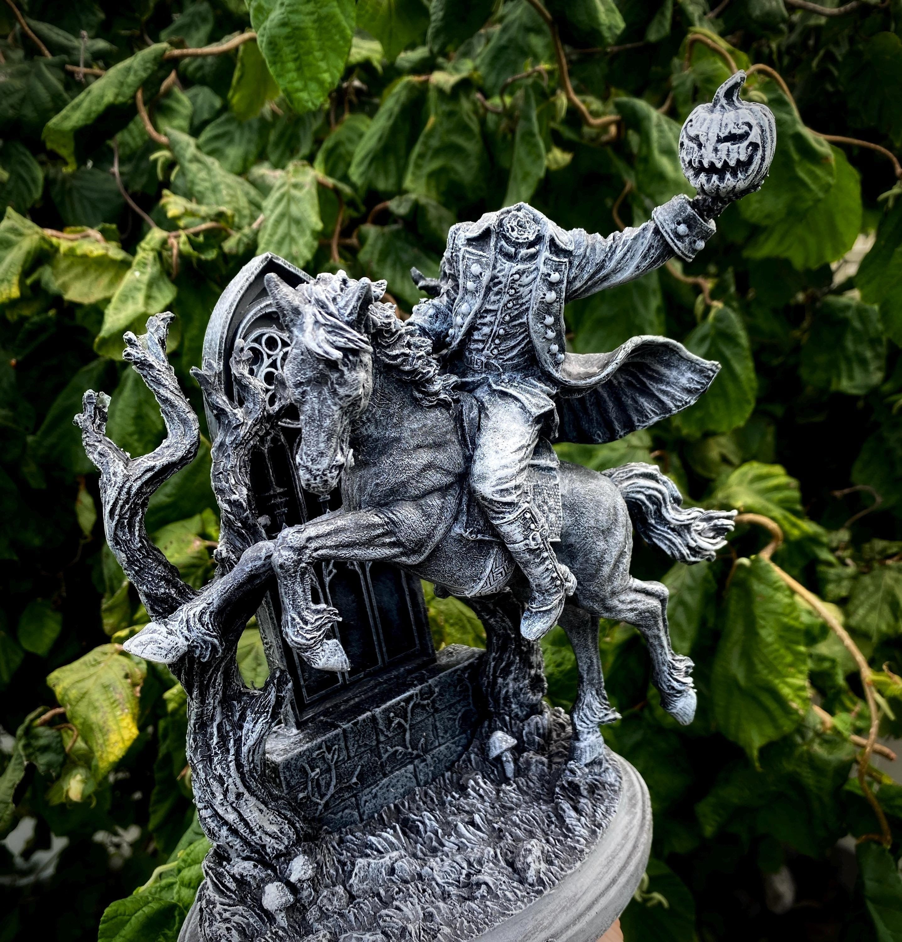 Headless Horseman Riding Hand-Painted Resin Figurine