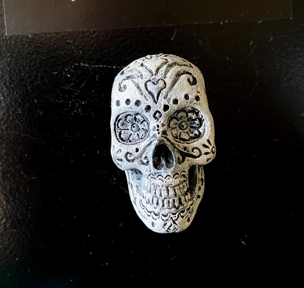 Day of the Dead Skull Hand-Painted Resin Magnet