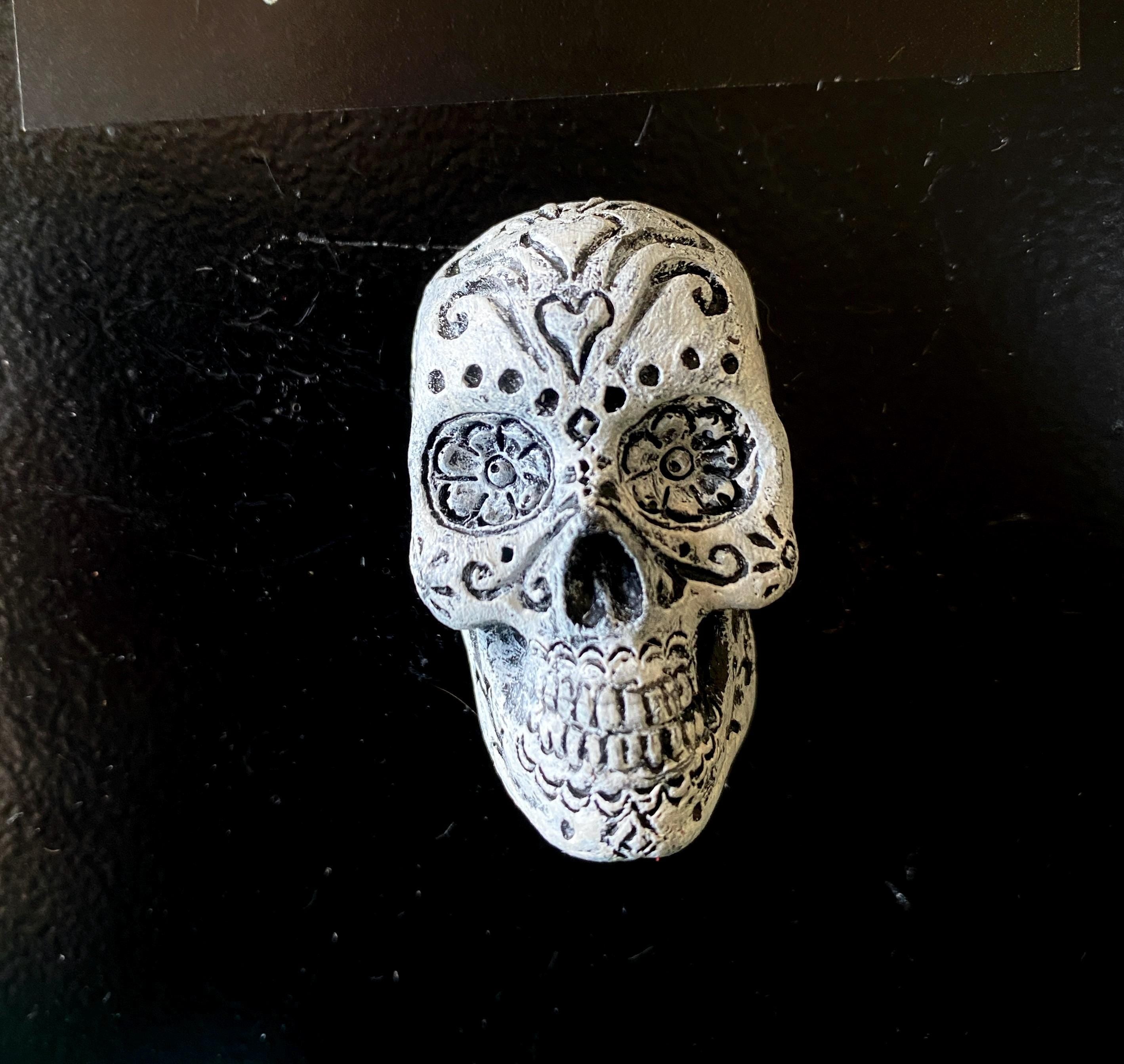 Day of the Dead Skull Hand-Painted Resin Magnet