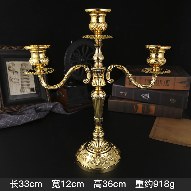 Vintage European Multi-Arm Metal Candle Holder — 3 & 5-Head Styles