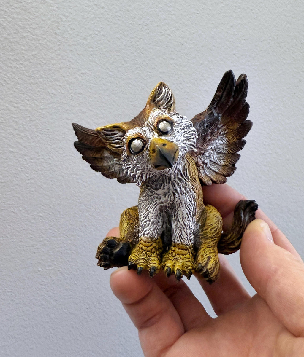 Baby Griffin Hand-Painted Resin Figurine