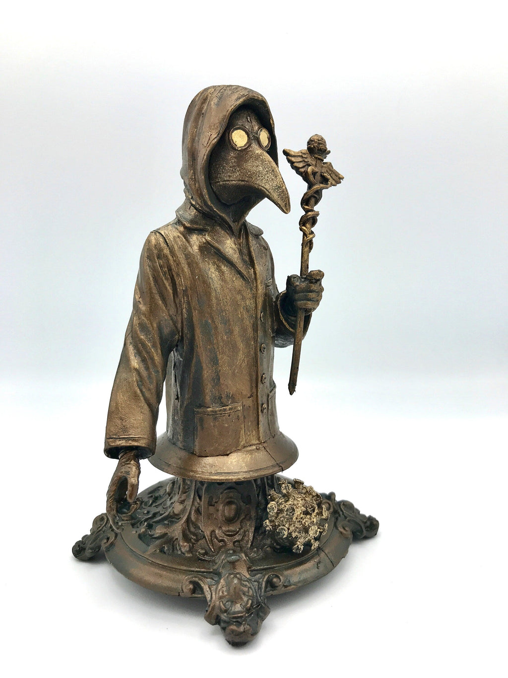 Healthcare Worker Bust — Plague Doctor Variant, Bronze Finish