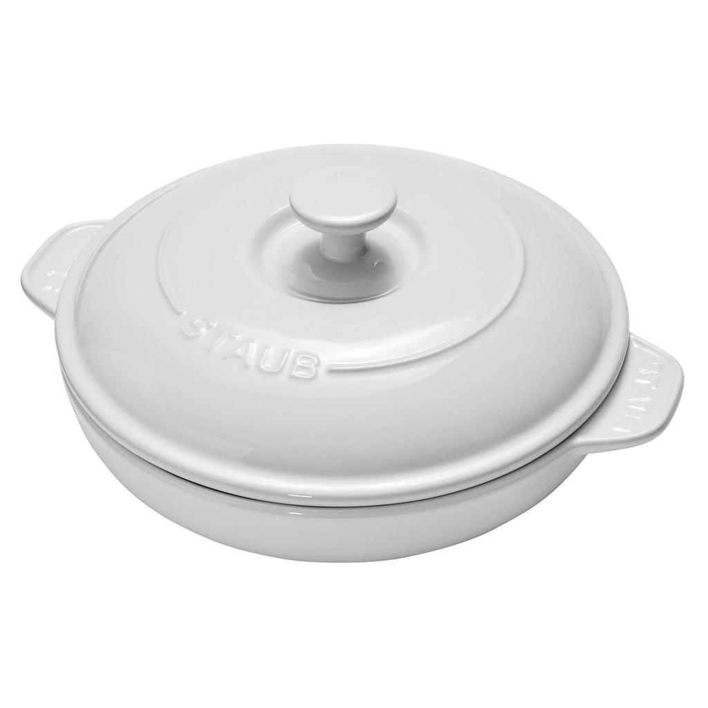Staub Ceramic Covered Brie Baker, 8" – White