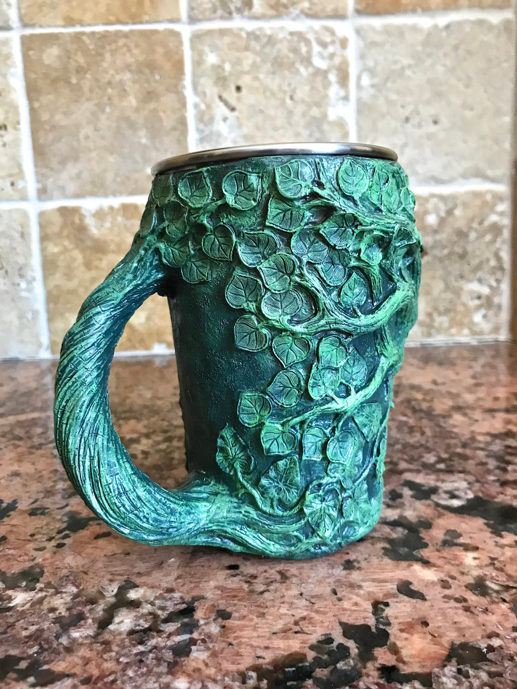 Dryad Art Mug — Green Hand-Sculpted Resin