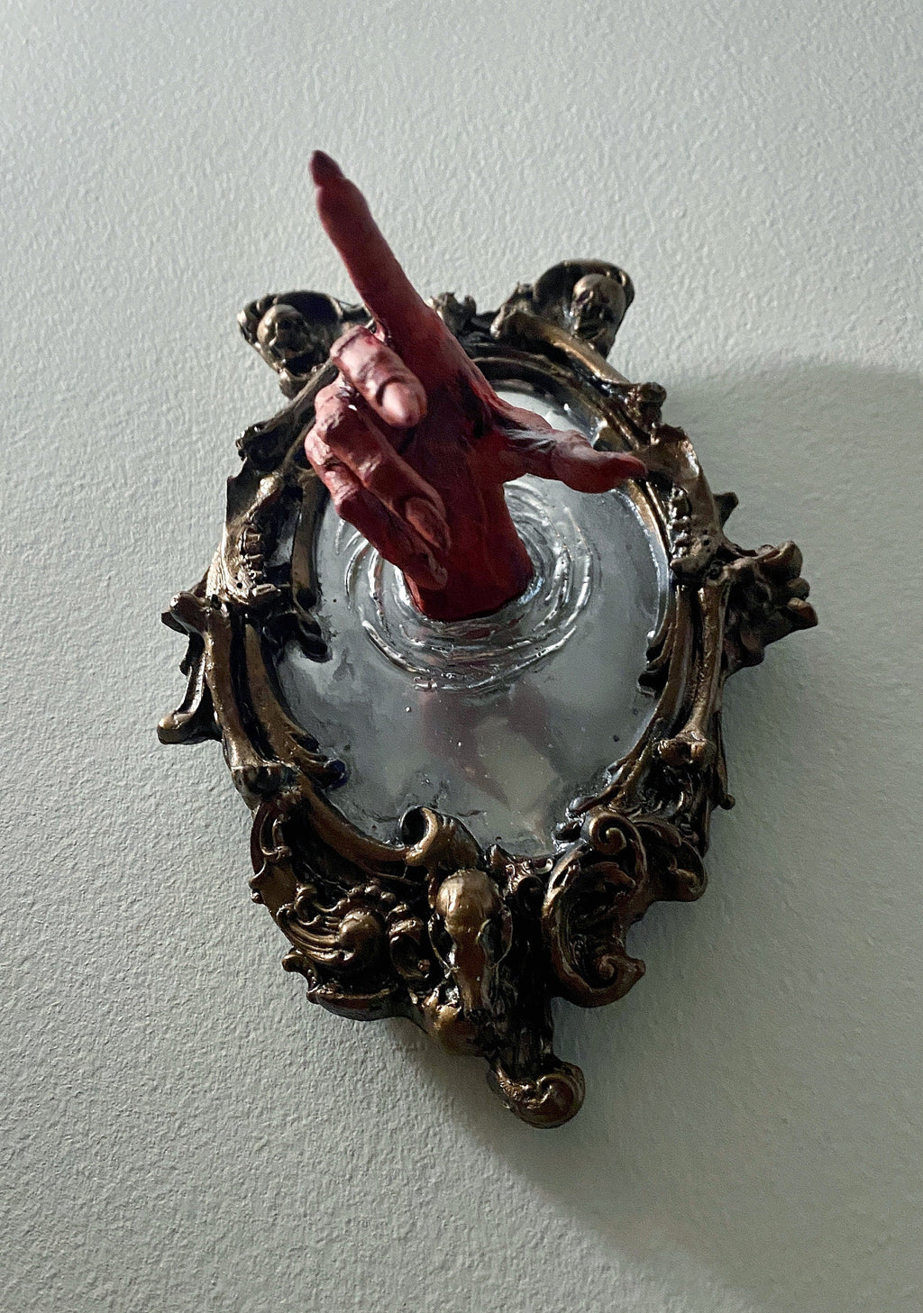 Spectral Hand Wall Plaque — Blood Red