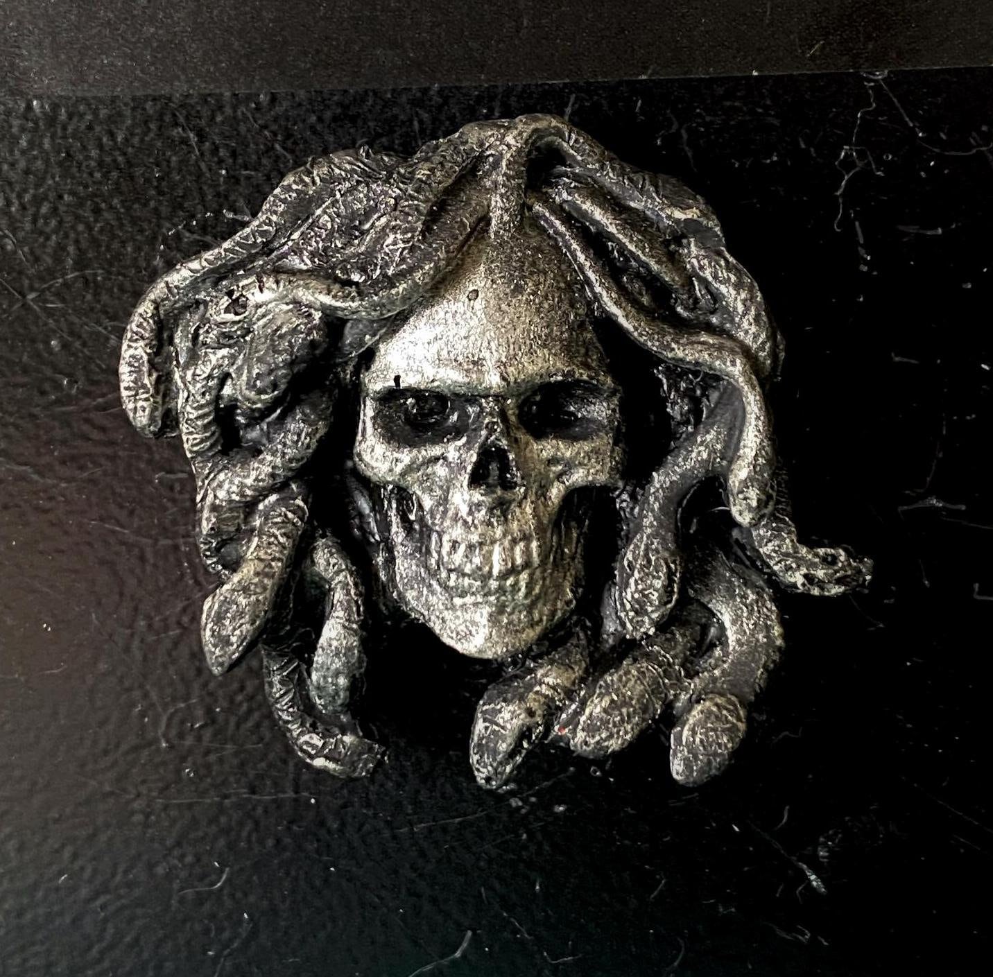 Medusa Skull Hand-Painted Resin Magnet