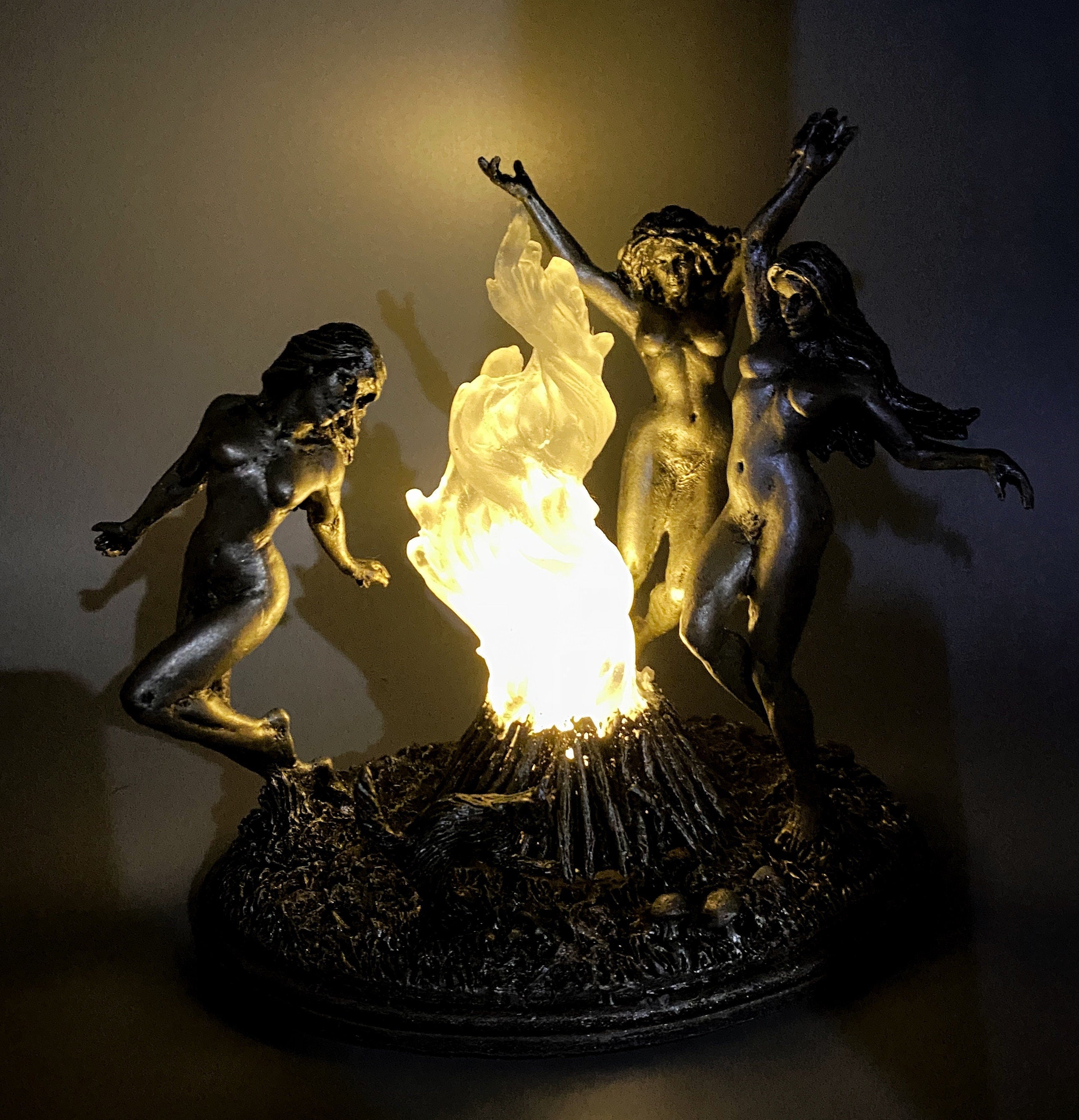 Witch's Sabbath Sculpture with LED Tea Light