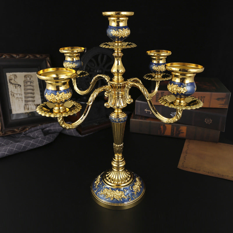 Vintage European Multi-Arm Metal Candle Holder — 3 & 5-Head Styles