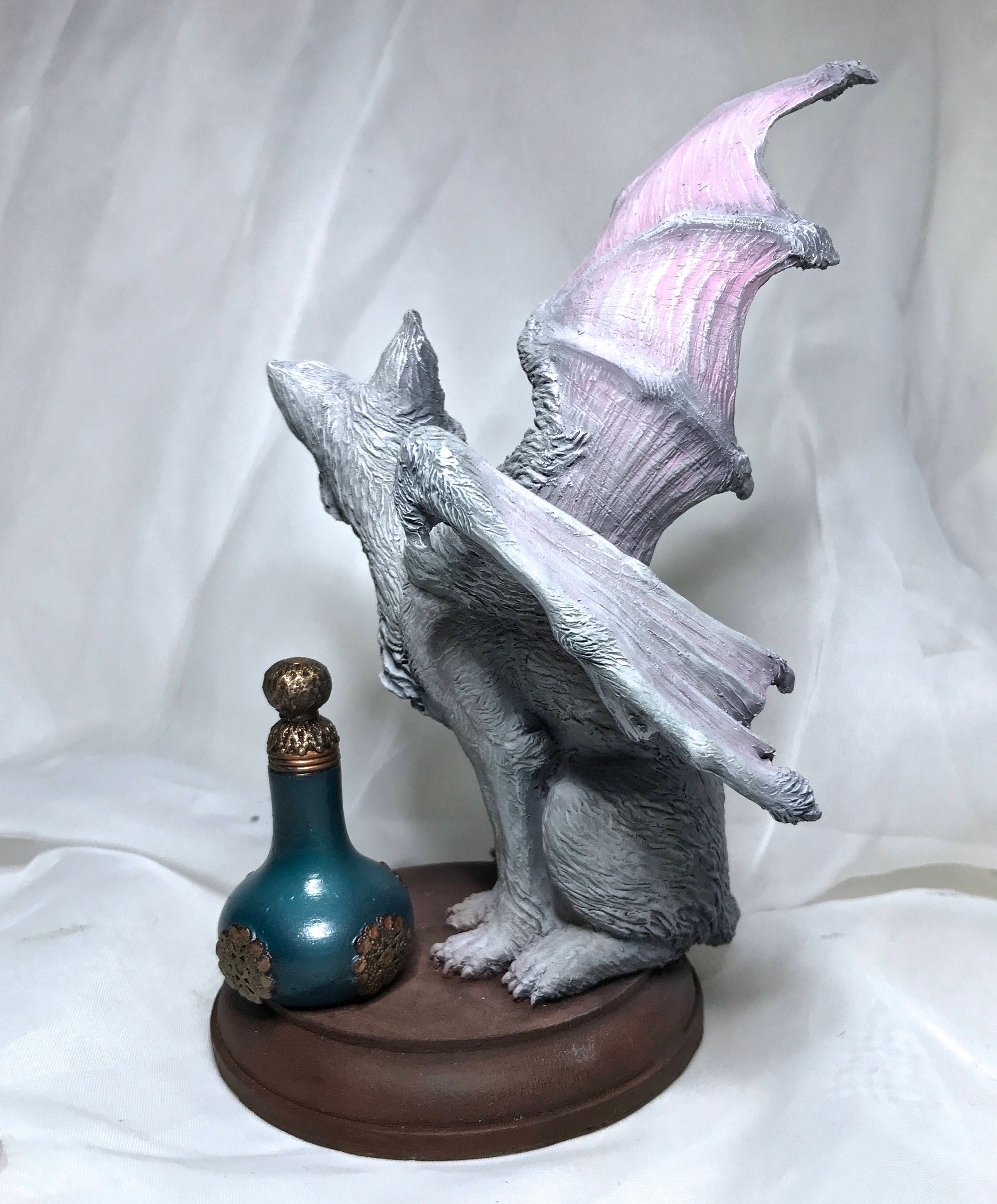 Fairy Cat Witch's Familiar Statue — Full Color