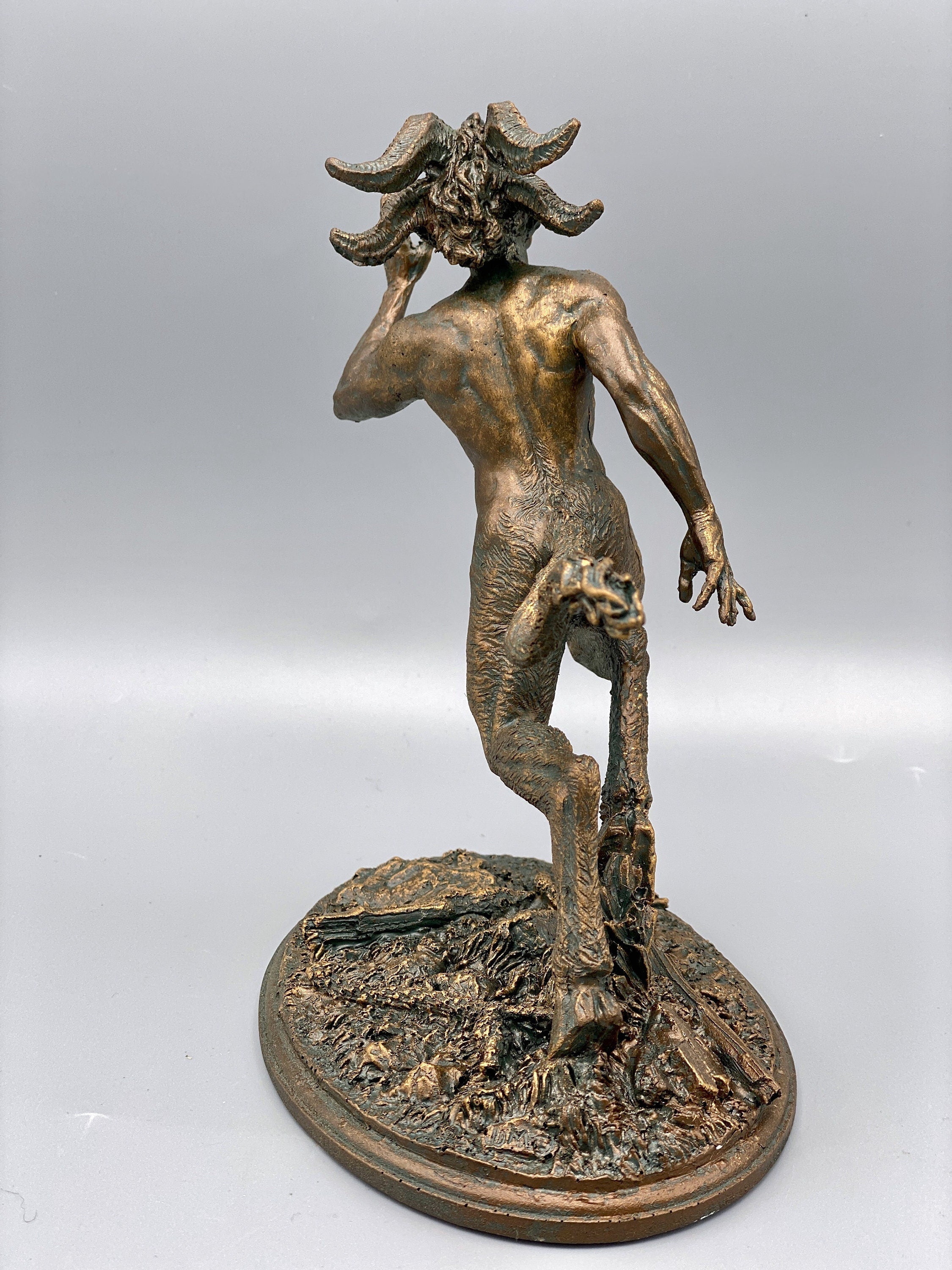 Running Satyr Hand-Painted Resin Figurine