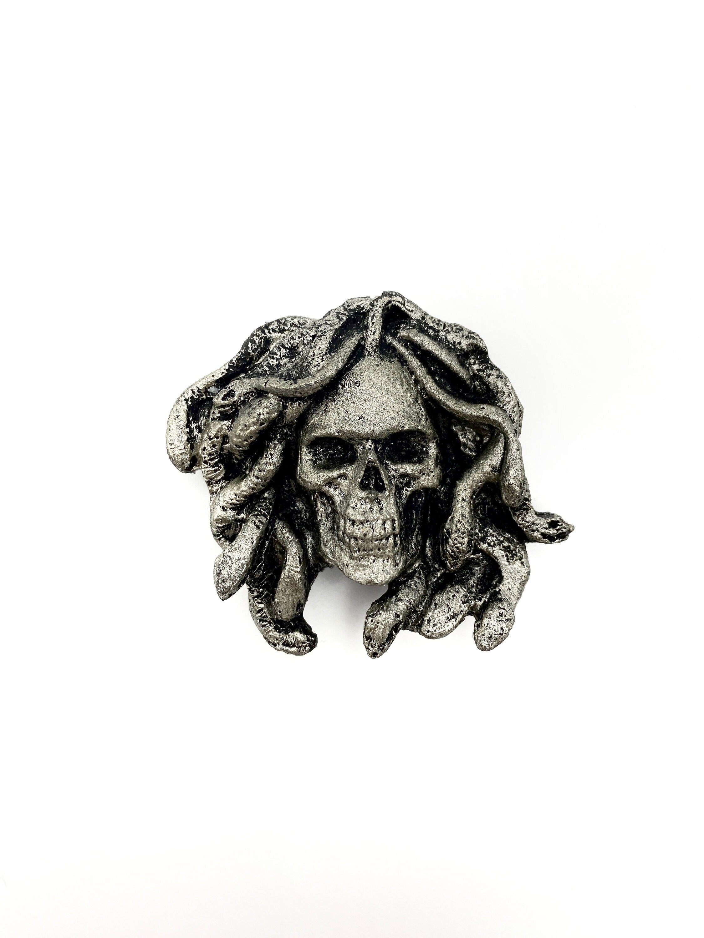 Medusa Skull Hand-Painted Resin Magnet